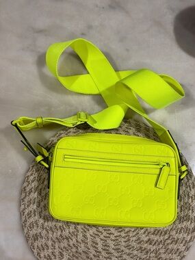 Gucci Rubber-Effect Crossbody Bag 'Fluorescent Yellow'